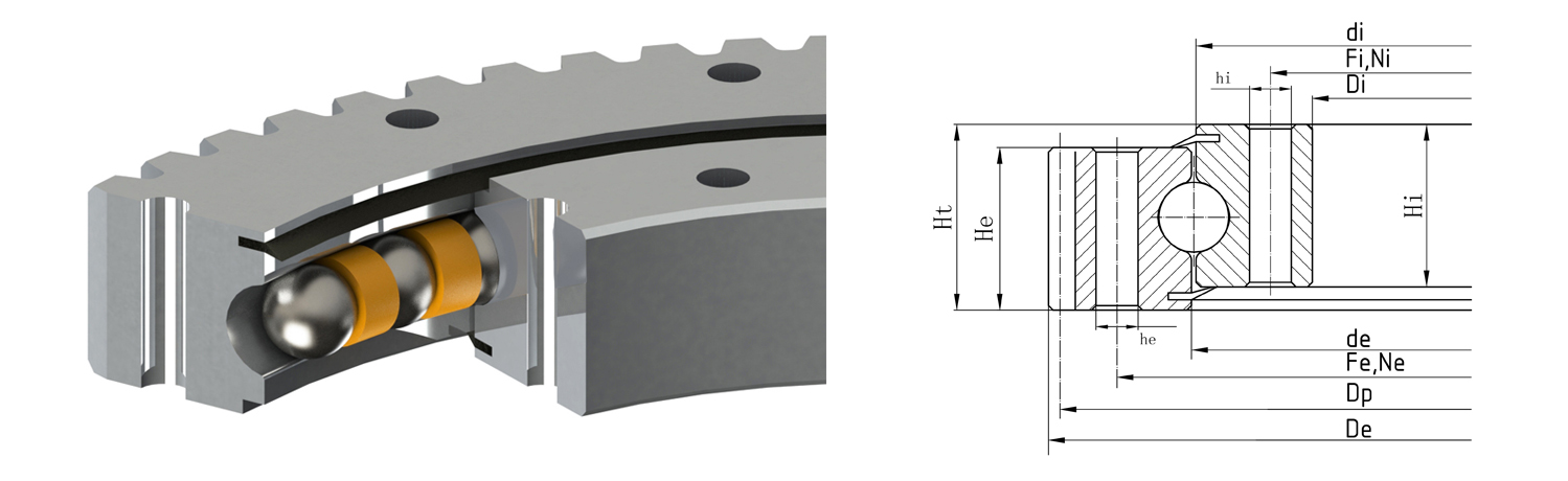 外齒型四點接觸球軸承 外齒型四點接觸球軸承