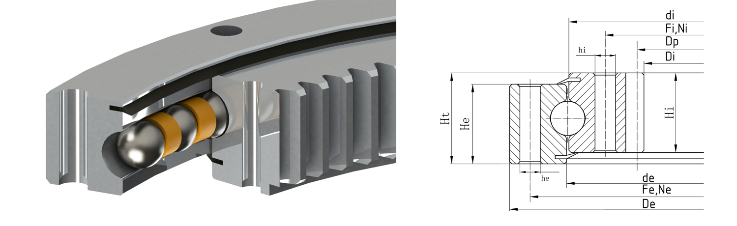 內(nèi)齒型四點接觸球軸承 內(nèi)齒型四點接觸球軸承