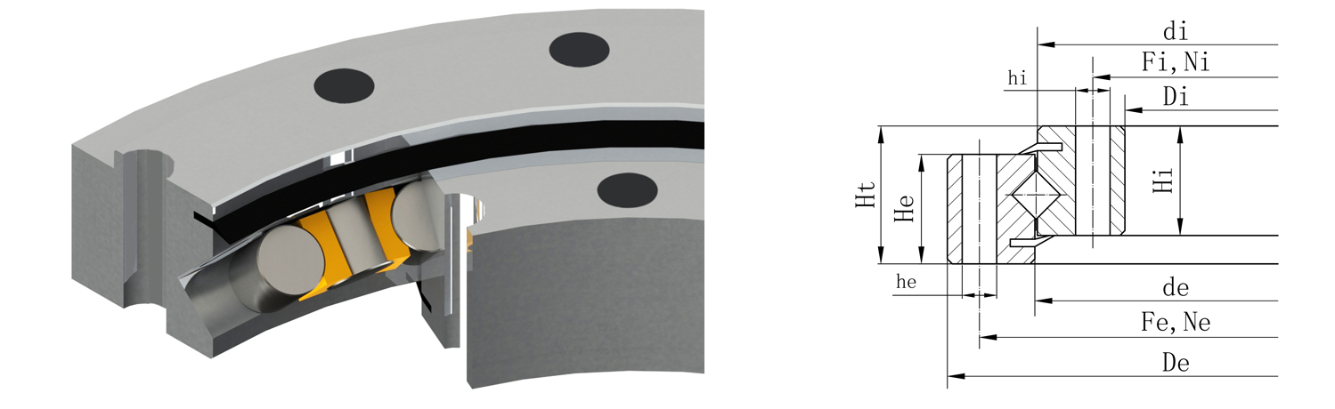 無齒式交叉滾子轉(zhuǎn)盤軸承 無齒式交叉滾子轉(zhuǎn)盤軸承