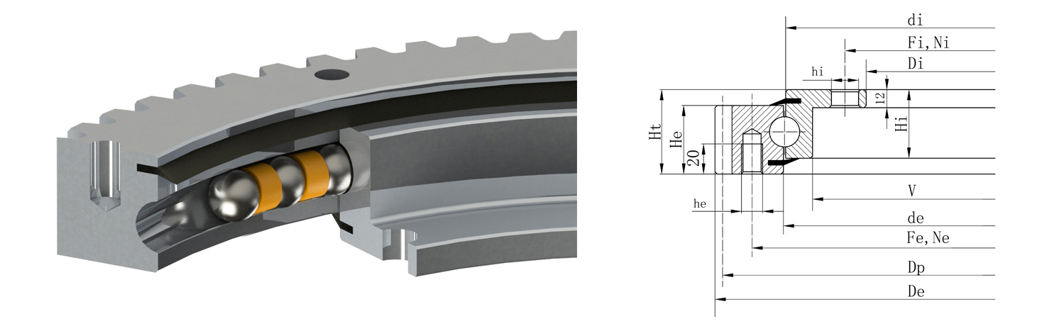 外齒法蘭式轉(zhuǎn)盤軸承 外齒法蘭式轉(zhuǎn)盤軸承