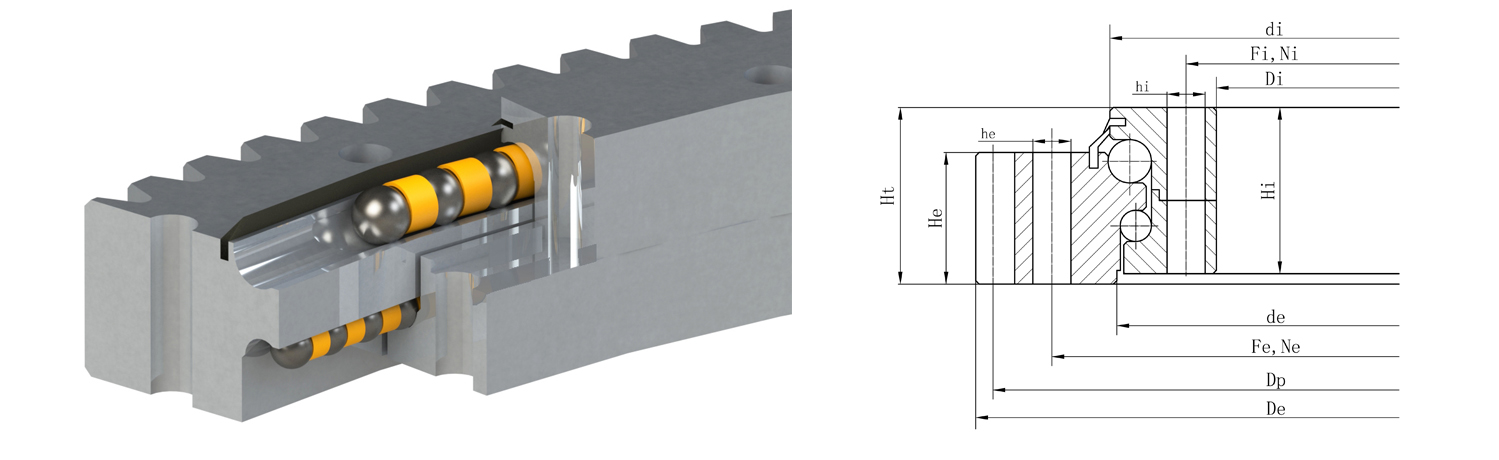 外齒式雙排異徑球轉(zhuǎn)盤軸承 外齒式雙排異徑球轉(zhuǎn)盤軸承