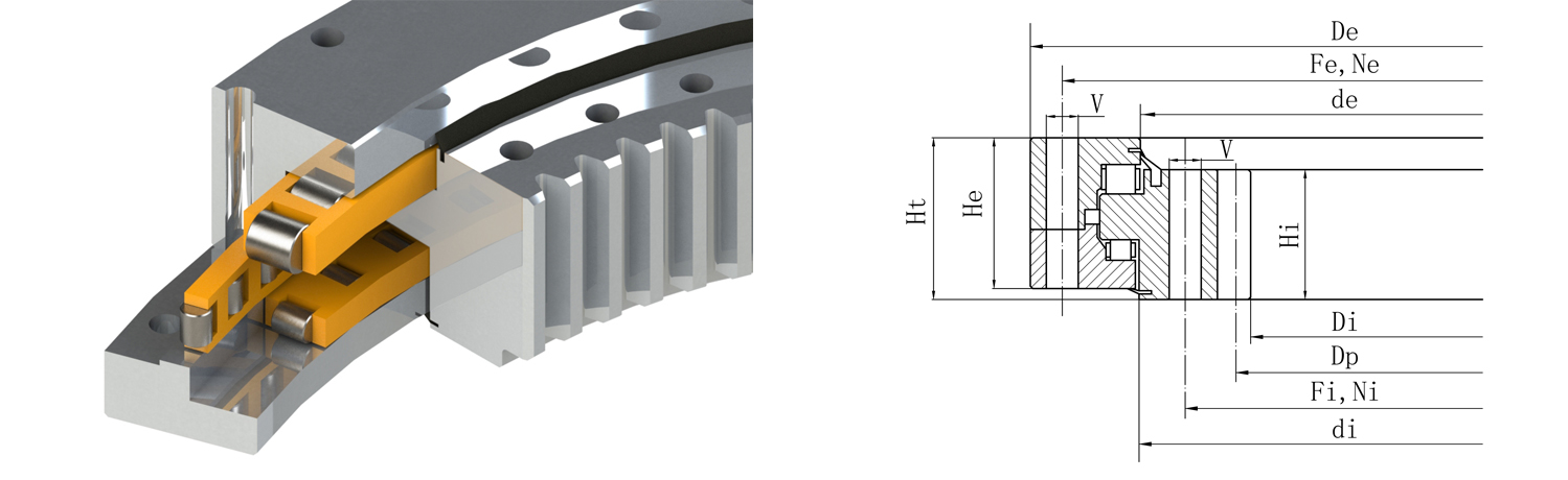 內(nèi)齒式三排圓柱滾子轉(zhuǎn)盤軸承 內(nèi)齒式三排圓柱滾子轉(zhuǎn)盤軸承