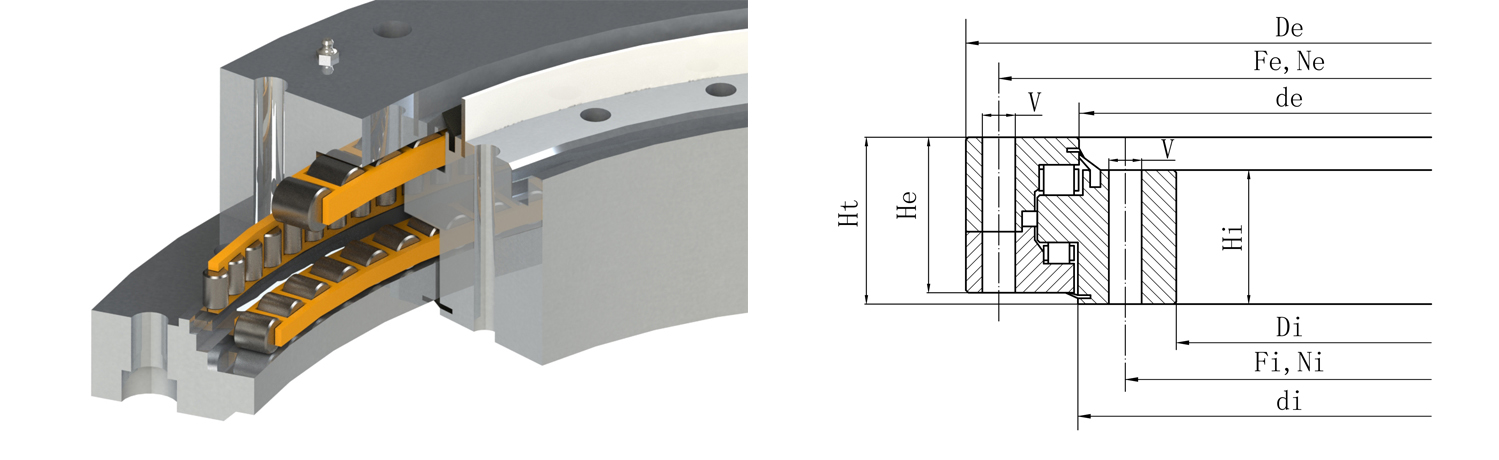 無齒式三排圓柱滾子轉(zhuǎn)盤軸承 無齒式三排圓柱滾子轉(zhuǎn)盤軸承